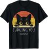 Lustige schwarze Katze, die dich still verurteilt, sarkastische Katze Unisex-T-Shirt