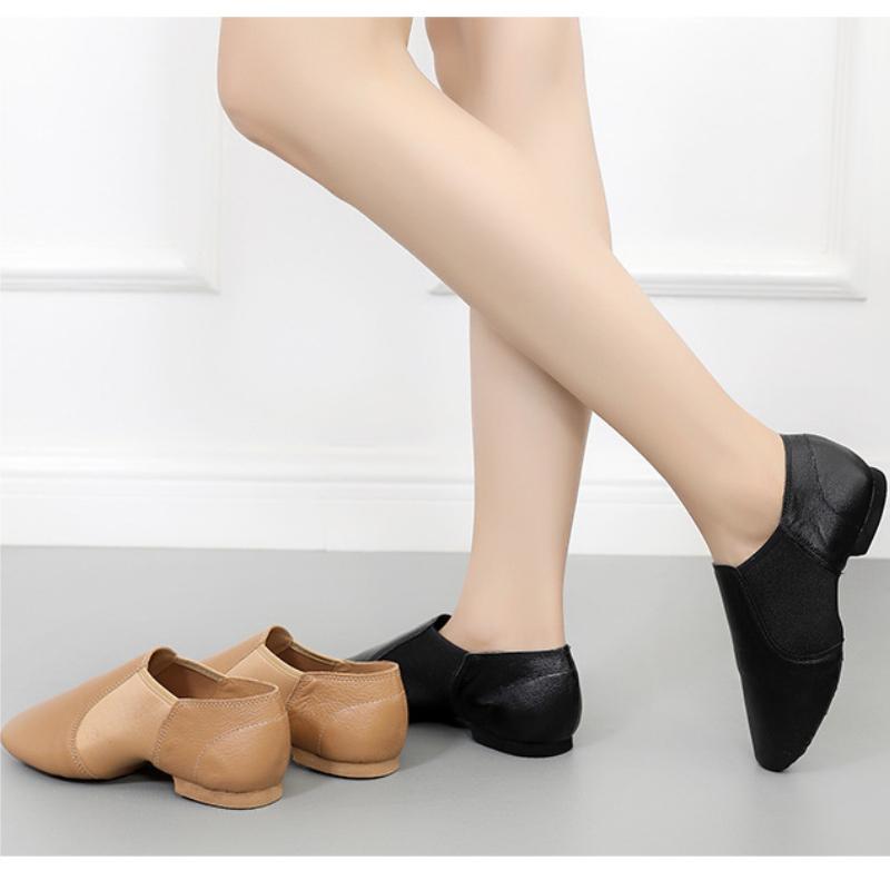 Genuine Leather Jazz Dance Shoes Children Shoes for Men and Women Salsa Dance Neo Arch Slip on Jazz Shoes Ballet Belly