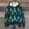 Women's Fashion Long Sleeve Christmas Print Loose Hooded Sweatshirt Top