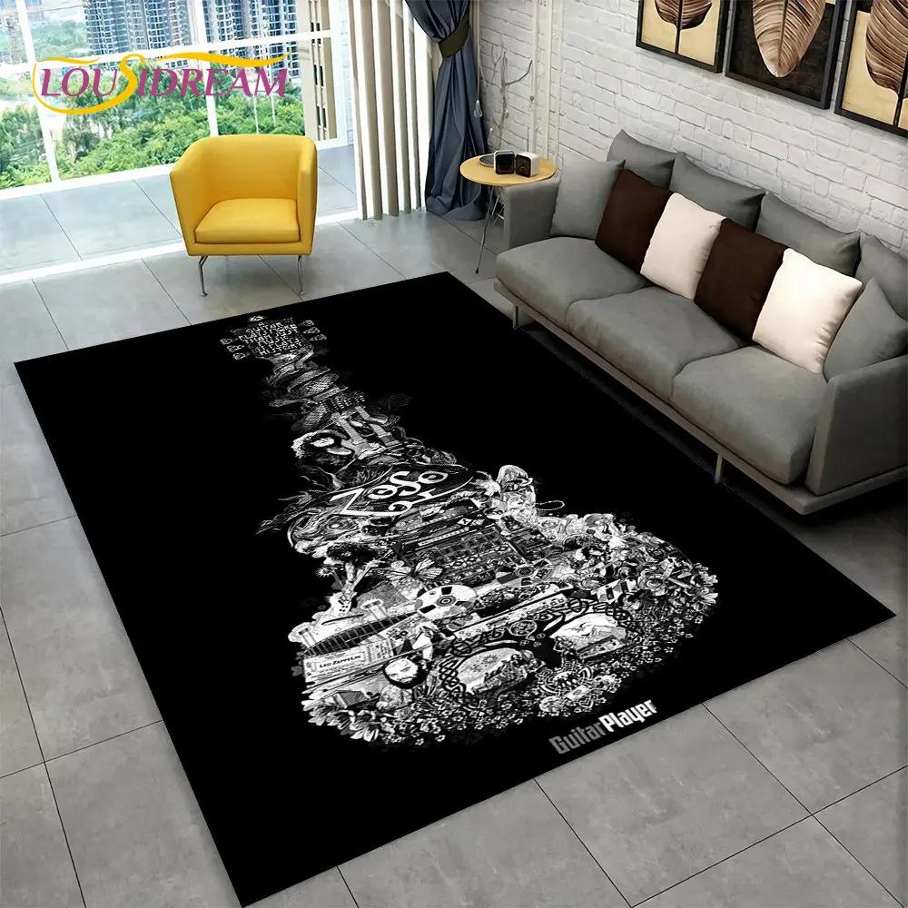 Gitara klasyczna gitara elektryczna dywanik basowy, dywanik do salonu sypialnia Sofa wycieraczka Decor, gra dla dzieci antypoślizgowa mata podłogowa