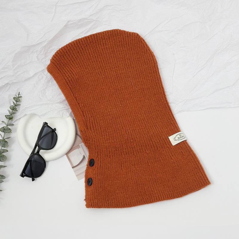 Hat scarf integrated hat women's fashion warm balaclava hat knitted scarf