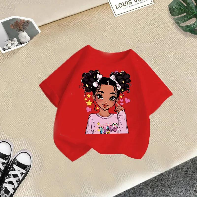 New Children Cute Girl Cartoon Printed T-shirt Girls Short Sleeve New Fashion Summer Children's Wear Creative Clothing