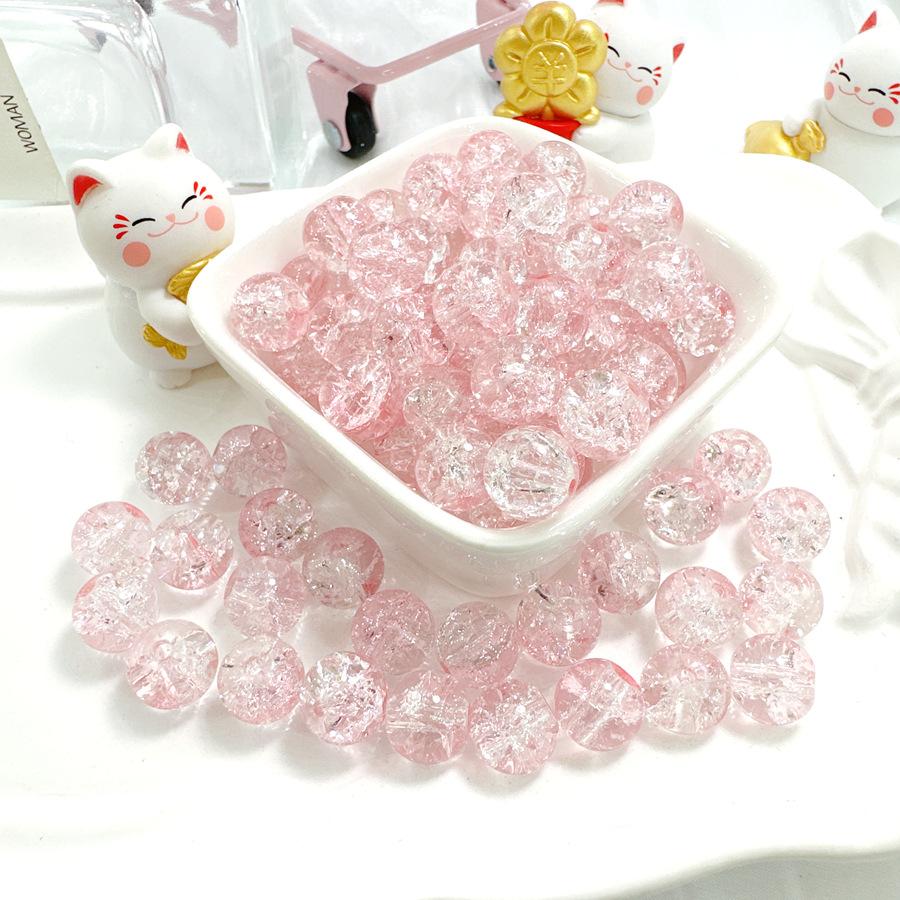 10mm Crackle Glass Round Beads, Loose Spacer Beads DIY Accessories for Bracelet Making 50pcs