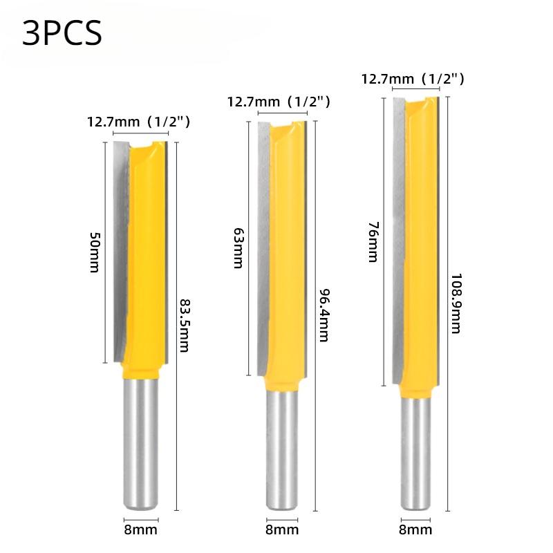 

ALLSOME 8MM хвостовик 1/2 двойной край удлиненный прямой лезвие обрезной резак прорезной деревообрабатывающий фрезерный резак гравировальный станок 10.5mm