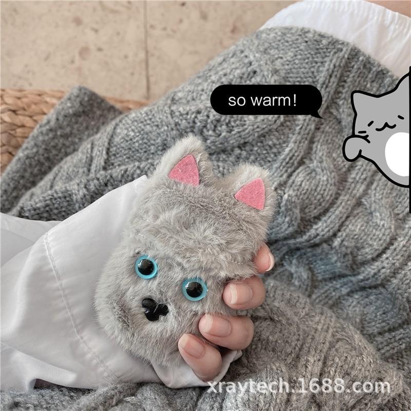 New White Cat Plush Earphone Cover for Apple AirPods 1 Protective Case Pro1 Silicone Soft Case