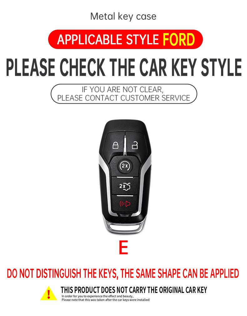 Metal Key Covers for Ford Mustang, Taurus, Explorer, Lincoln MKC, MKZ, and MKX