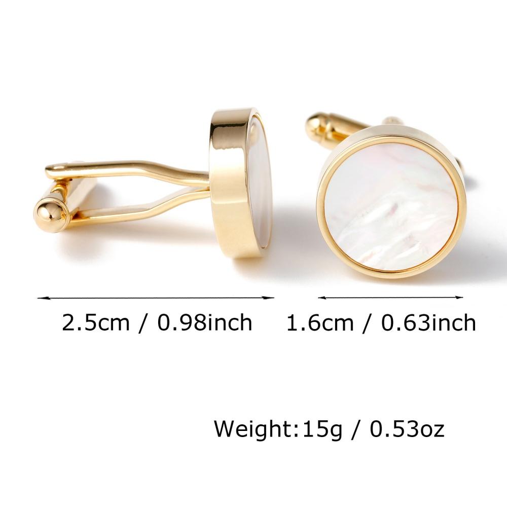 Men's Cufflink Set, Made of Copper and Natural Mother of Pearl, with Exquisite Box.