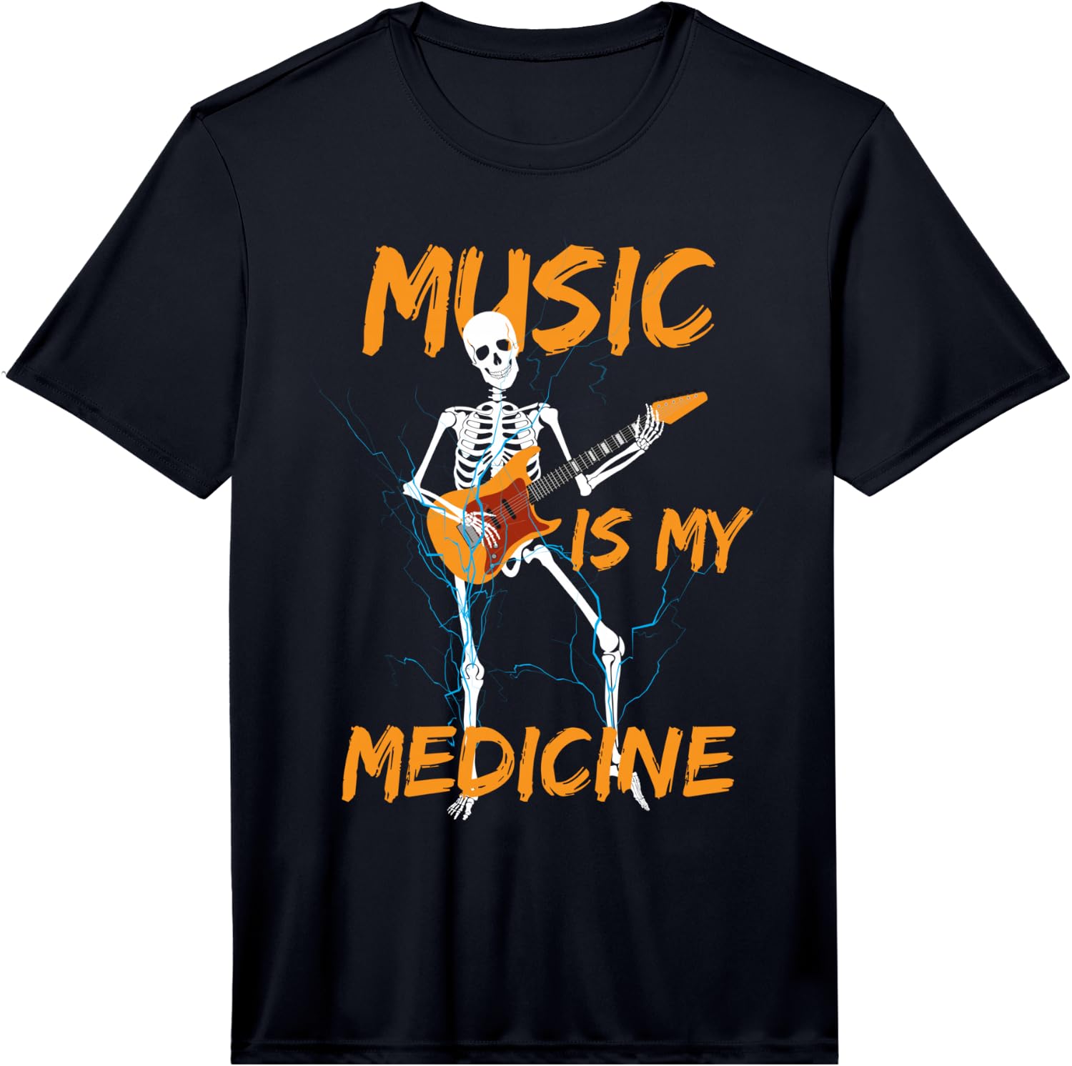 Skeleton Playing Guitar Music Lover Fun Gift Performance Unisex T-Shirt S