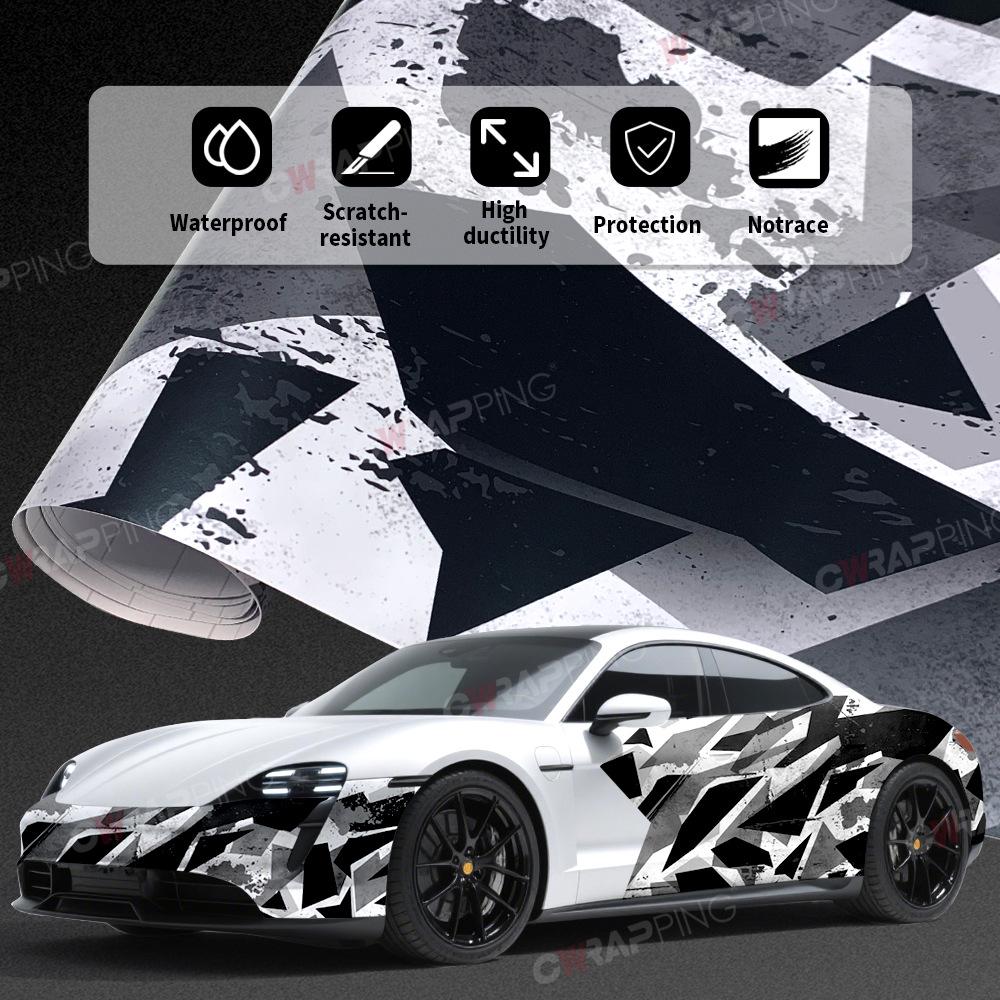 Self-Adhesive Geometric Camo Sticker for Motorcycle and Car Paint Modifications