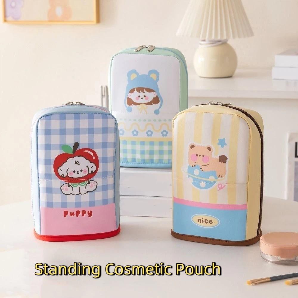 Oxford Cloth Standing Cosmetic Pouch Dust-proof Makeup Brush Holder Makeup Organizer  Pen Storage