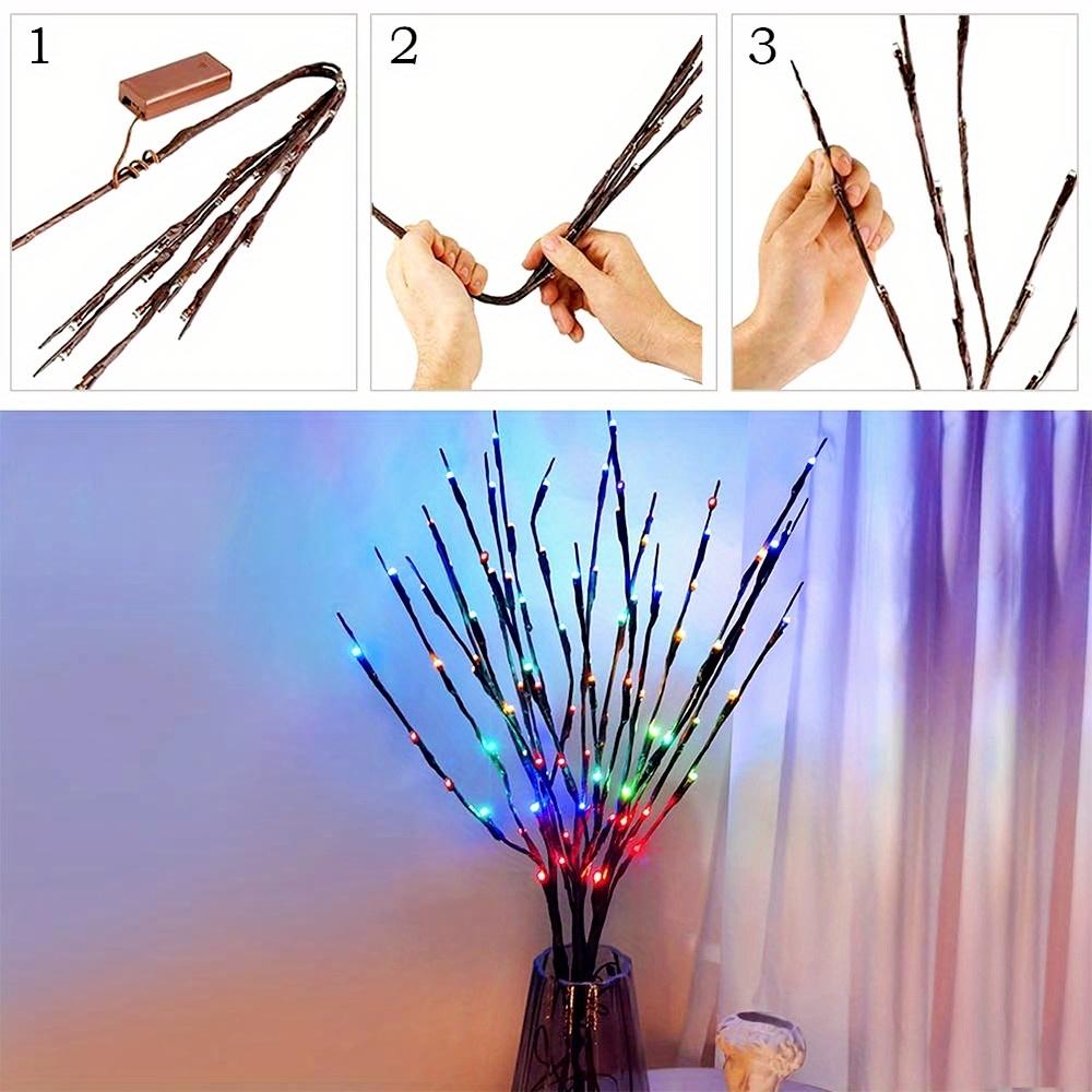 1pc Branch Lights 20 LED Fairy Lights Willow Branches Battery Operated for Home Bedroom Inside Outdoor Decoration