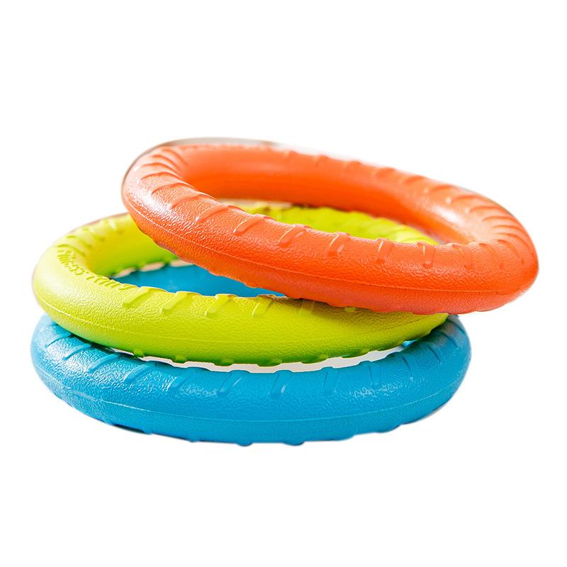 Dog Frisbee Pet Toy Pull Ring Bite Resistance Elastic Interactive Training Small and Medium Dogs Golden Retriever Big Dog Tug of War Toy