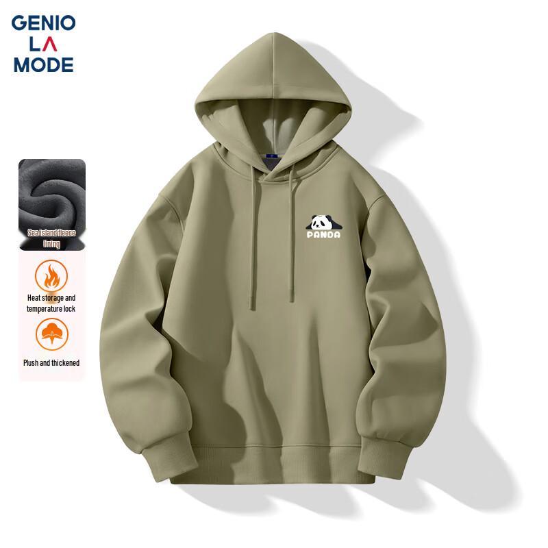 GENIOLAMODE Men's Fleece Lined Hooded Sweatshirt