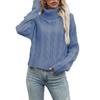 Women's Lazy Style Loose Short Long-sleeved Cable Knit Sweater