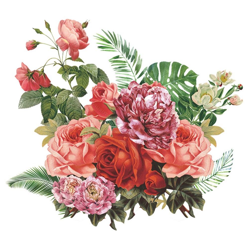 Pfingstrosen-Blumen-Toilettenaufkleber, selbstklebende Gemälde, Wandaufkleber für Badezimmer, Schlafzimmer, Dekor