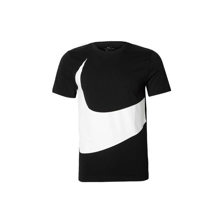 Nike Sportswear Big Swoosh Tee Large Casual Sports Short Sleeve Black Men s AR5192-010 S