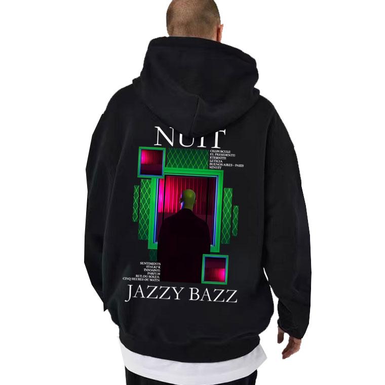 Rapper Jazzy Bazz Nuit Album Graphic Hoodie Men Women Hip Hop Fashion Pop Music Sweatshirt Men's Vintage Oversized Streetwear