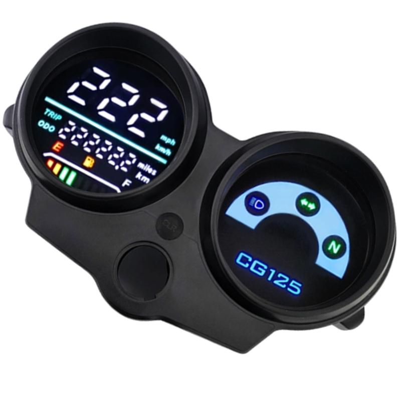 Quick Install Motorcycle Digital Instrument Cluster Speedometer Tachometer Voltage Gauge Universal Instrument 1