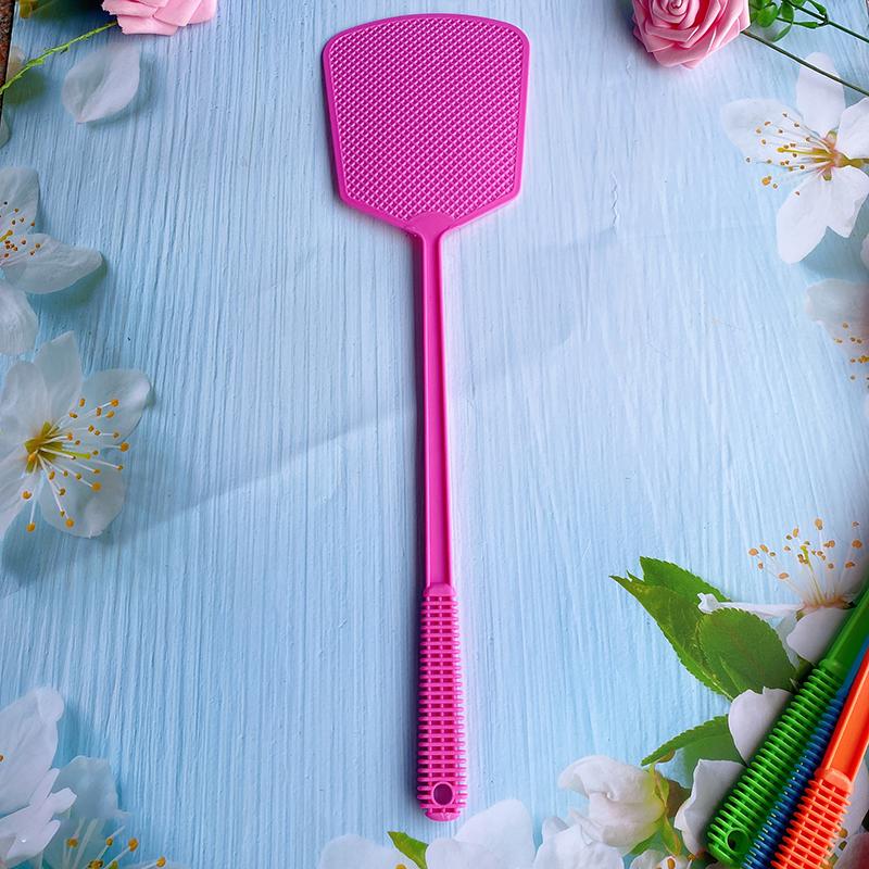Plastic Fly Swatter For Household Use, Thick And Extended Handle, Large Size, Manual, Durable Fly And Mosquito Swatter