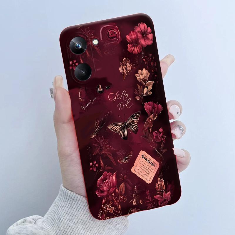 For Realme 10 Pro Phone Case RMX3661 Butterfly Flower Girl Design Soft Silicone TPU Back Housing for Realme 10Pro 5G 2022 Cover