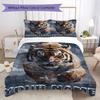 Custom Name Winter Tiger Majesty Bedding,Quilt Set Quilt Cover Pillowcase Home Birthday Gift(1 * Duvet Cover + 2 * Pillowcase, Without Core)_lx