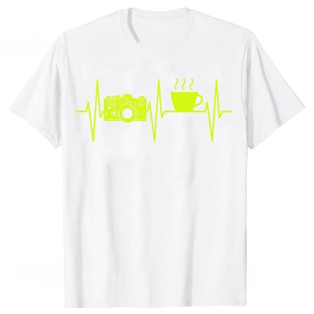 Photographer Funny Coffee Lover Camera Photography T Shirts Summer Graphic Streetwear Birthday Gifts Tshirt Unisex S