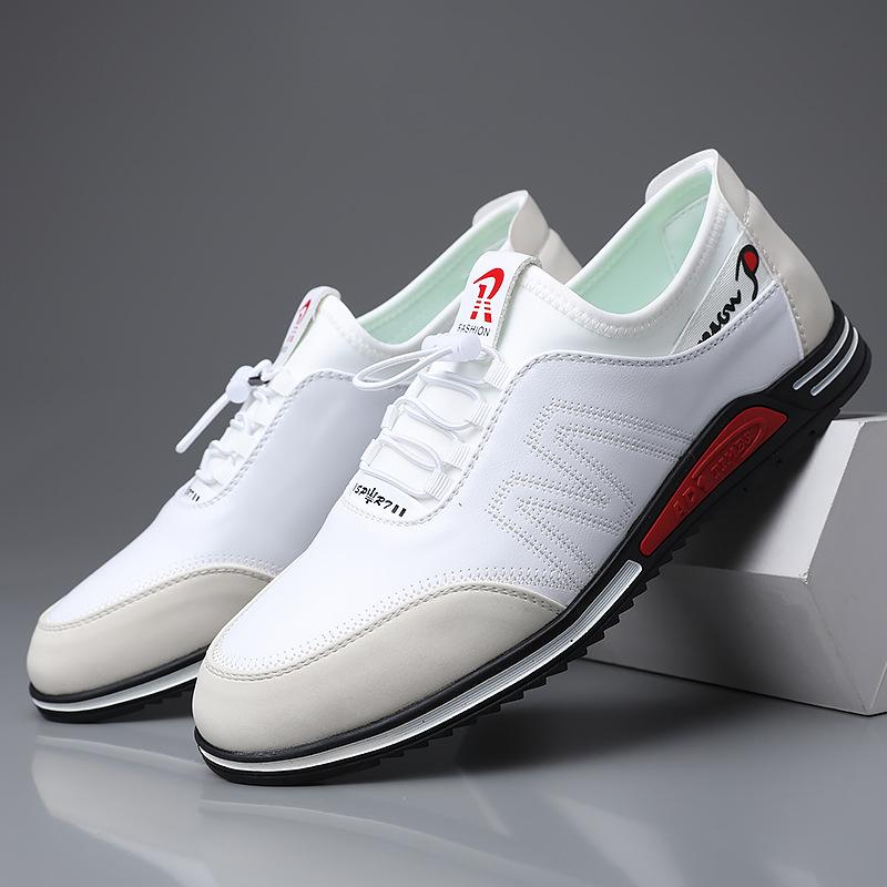 Spring and summer new men's sports and leisure leather shoes men's youth trend shoes versatile little white shoes trend Korean version of heightening