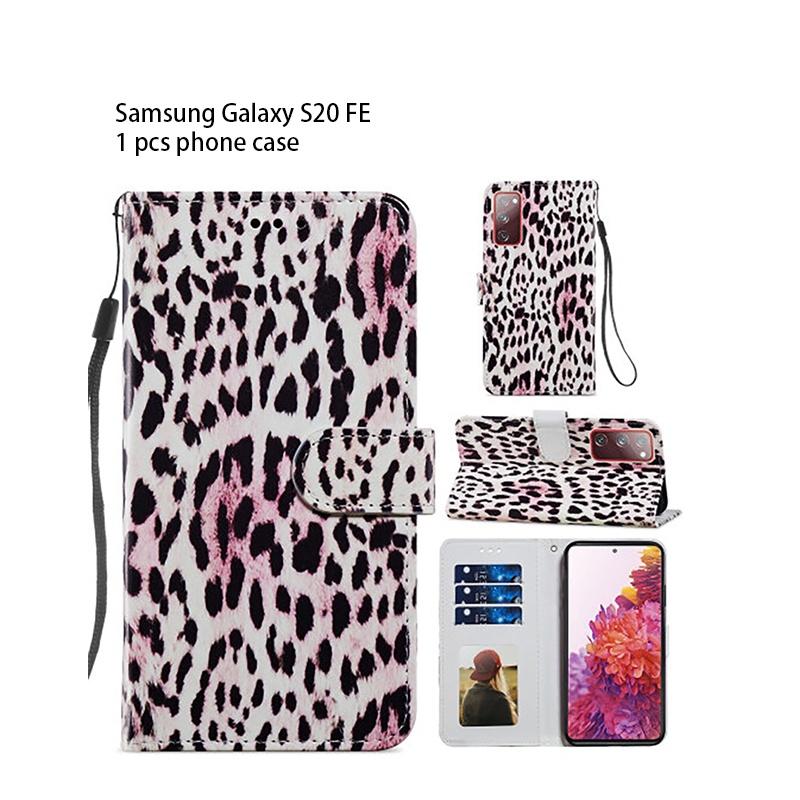 

High-quality Faux Leather Case For S20 Fe With Leopard Print And Support Stand Feature