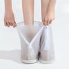 Rain Cover Adult Thick Sole Middle Tube PVC Rain Shoe Cover Anti Slip Wear Resistant Non Wet Shoes Reusable White Edging