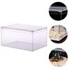 POPETPOP Reptile Case, Transparent Reptile Cage, Breeding Container for Small Animals, Turtles, and Amphibians, 25x15x15cm