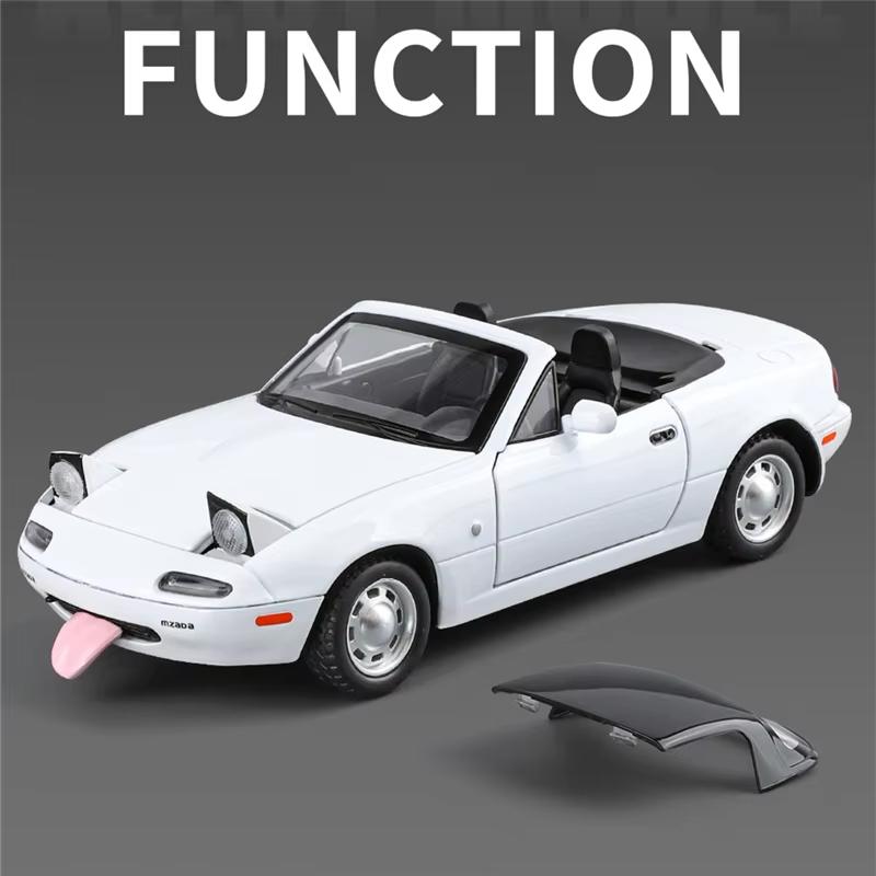 1:32 Mazda MX-5 Retro Alloy Convertible Sports Car Model Die-cast Metal Racing Car Model Sound and Light Children's Toy Boy Gift Collection Ornaments