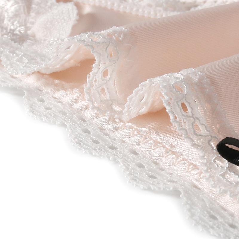 Women's Sexy Low-Rise Briefs Lace Patchwork Seamless Underwear Ice Silk Quick-Dry Body-Hugging Briefs