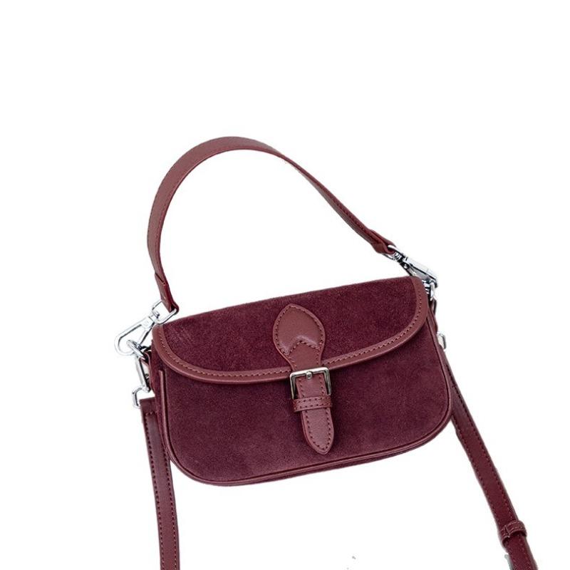 New Matte Cowhide Leopard Print Flip Small Square Bag Women's Oblique Span Leather Shoulder Bag Simple Saddle Bag