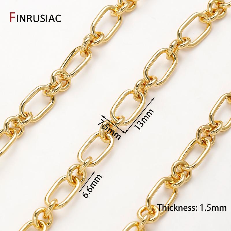 

18K Gold Plated Brass Oval Curb Chains for Jewelry,7.5*13mm Cable Link Chains for DIY Necklace Bracelet Making Accessories 0.5 meter