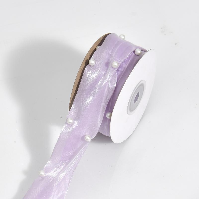 Elegant Pearl Hibiscus Satin Flower Cake Bag Decoration Bow Hair Clip Ties Floating Ribbon Ribbon DIY Material Ribbon Crafts Making Ribbons