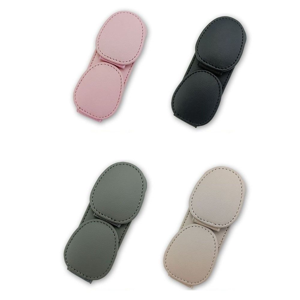 Double Clip Car Sunglasses Frame PU Leather Eyeglasses Storage Clip  for Auto Interior