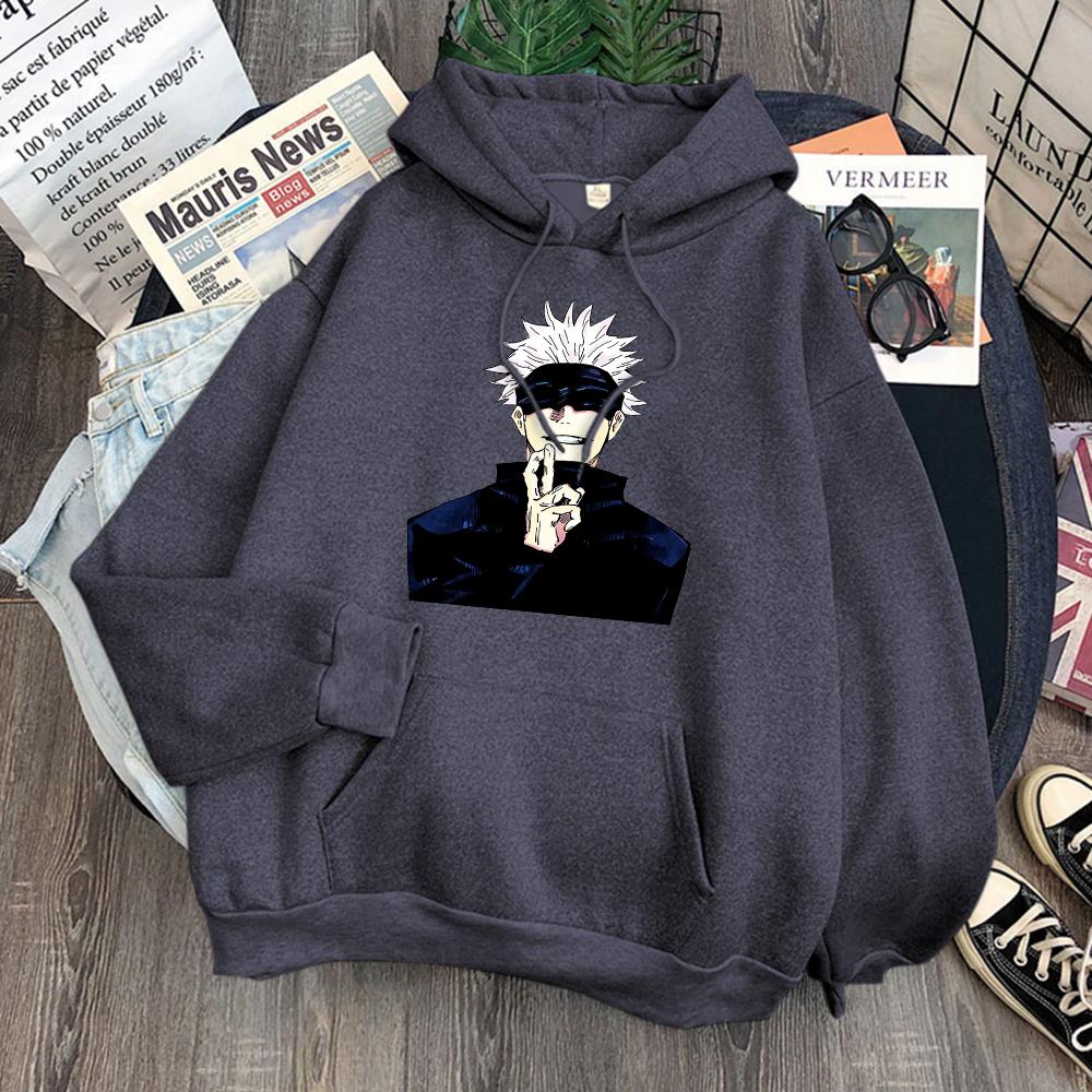 Gojo Satoru Jujutsu Kaisen Printing Hoody Thick Winter Sportwear Fleece Autumn Sweatshirt Oversized Loose Hoodie