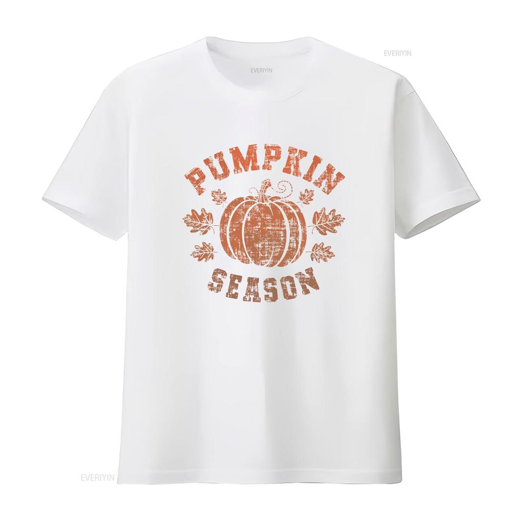Pumpkin Season Distressed T Shirt Fall Halloween Vintage Style orange leafs thanksgiving autumn vintage Washed Stylish graphic