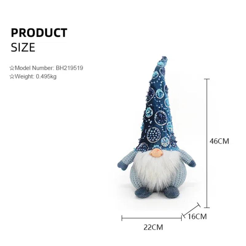 Christmas Decoration Rudolph Doll Ornaments Christmas Faceless Doll Gnomes Plush Decorations Blue Sequined Faceless Doll