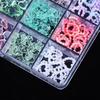 12/15 Grids/Box Mixed Resin Bowknot Nail Charms 3D Colorful Bow  Nail Art Decorations Diy Manicure Parts With Tools