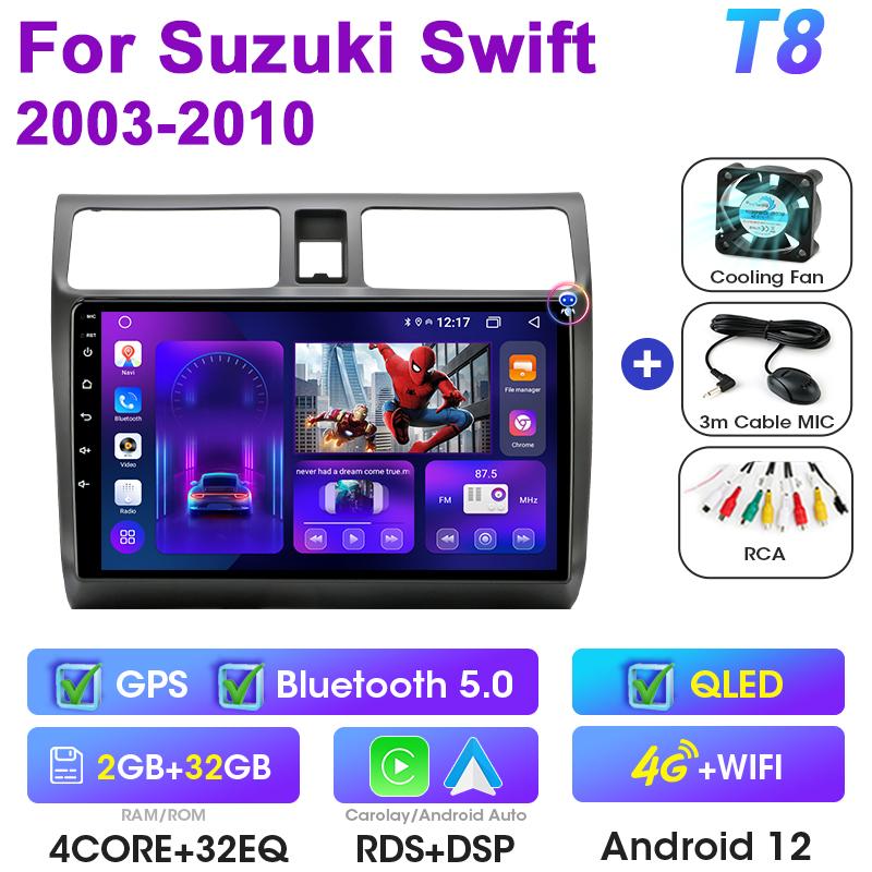 2 Din Android 12 Autoradio Für Suzuki Swift 2003 - 2010 Multimedia Video Player Navigation GPS 2din 4G Carplay Stereo Kopf Einheit