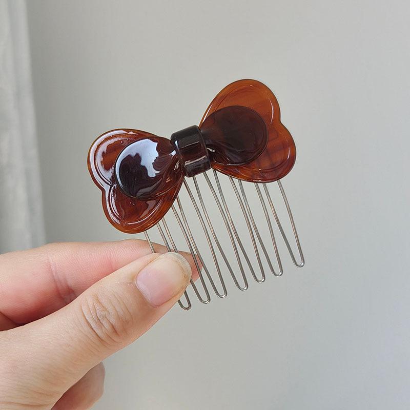 Elegant Acetate Bow Hair Clip Comb for Women
