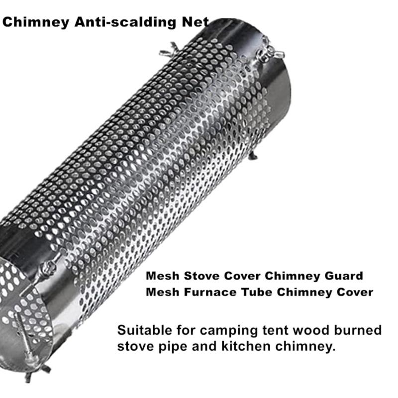 Anti-Scalding Stainless Steel Tent Stove Chimney Guard Efficient Heat Distribution Suitable for Secure Outdoor Activity
