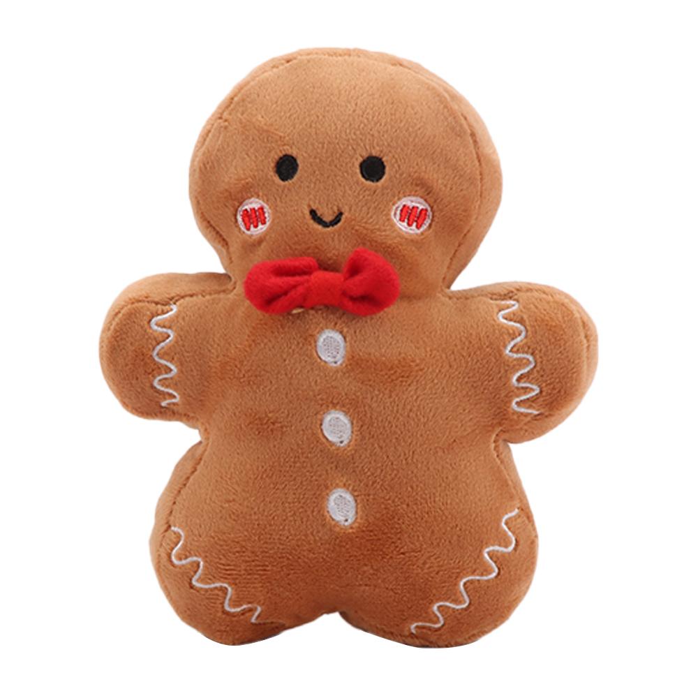 

Christmas Cute Gingerbread Man Plush Toy Stuffed Doll Comfort Doll Cookie Man Throw Pillow Christmas Kids Gifts Home Decor 17cm коричневый