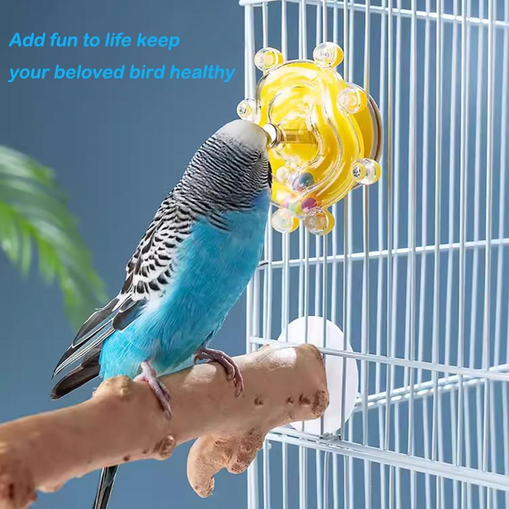 Interactive Parrot Toy Bird Cage Toy for Parrots Rotating Treat Dispenser,  for Mental Stimulation and Entertainment
