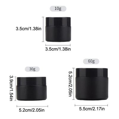 Make Up Container Travel Cosmetic Jars Plastic Lid Empty Jars Black Glass Cream Jar Cosmetic Container 10/30/60g Glass Bottle