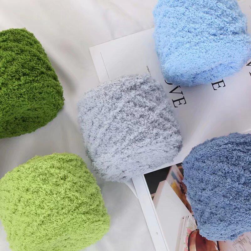 Coral Fleece Ball Fleece Fleece Thread Three Strands Towel Thread Children'S Baby Thread Handmade Diy Woven Scarf Thick Wool Thread