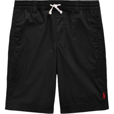 Polo Logo Embroidered Drawstring Straight Fit Five-Point Shorts Kids Shorts Black CWPOSHOY7620026-001