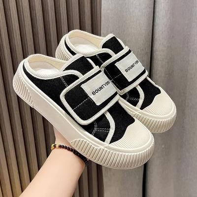Fashion Korean Canvas Shoes Women's 2024 Autumn New Fashion Lightweight Thick Sole Comfortable Flat Shoes Outdoor Walking Casual Shoes