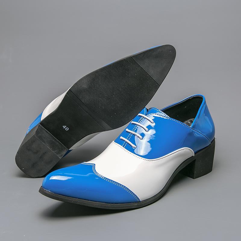 Fashion Spliced Patent Leather Oxford Shoes